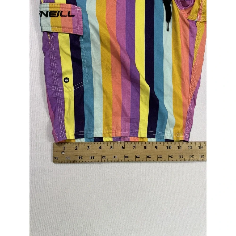 O’neill Hybrid Shorts Mens 36x11 Board Bermuda Stretch Beach Swim Colorful